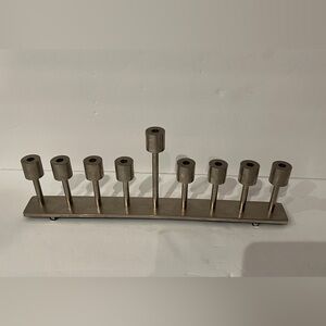 Hanukkah Menorah Modern Candle Holder 14 inch Metal